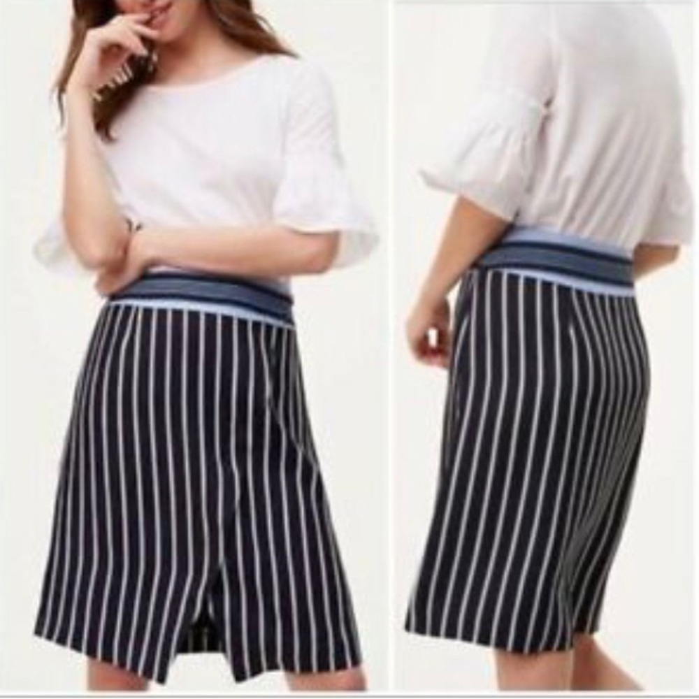 Loft striped tulip skirt. NWT